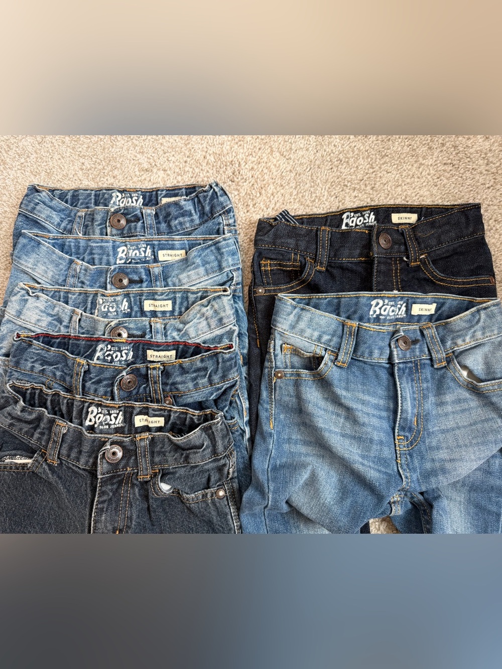 Lot of 7 Osh Kosh B'gosh Pants 4 Straight 2 Skinny 4T